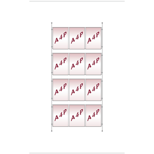 4x triple A4P wall mount poster kit